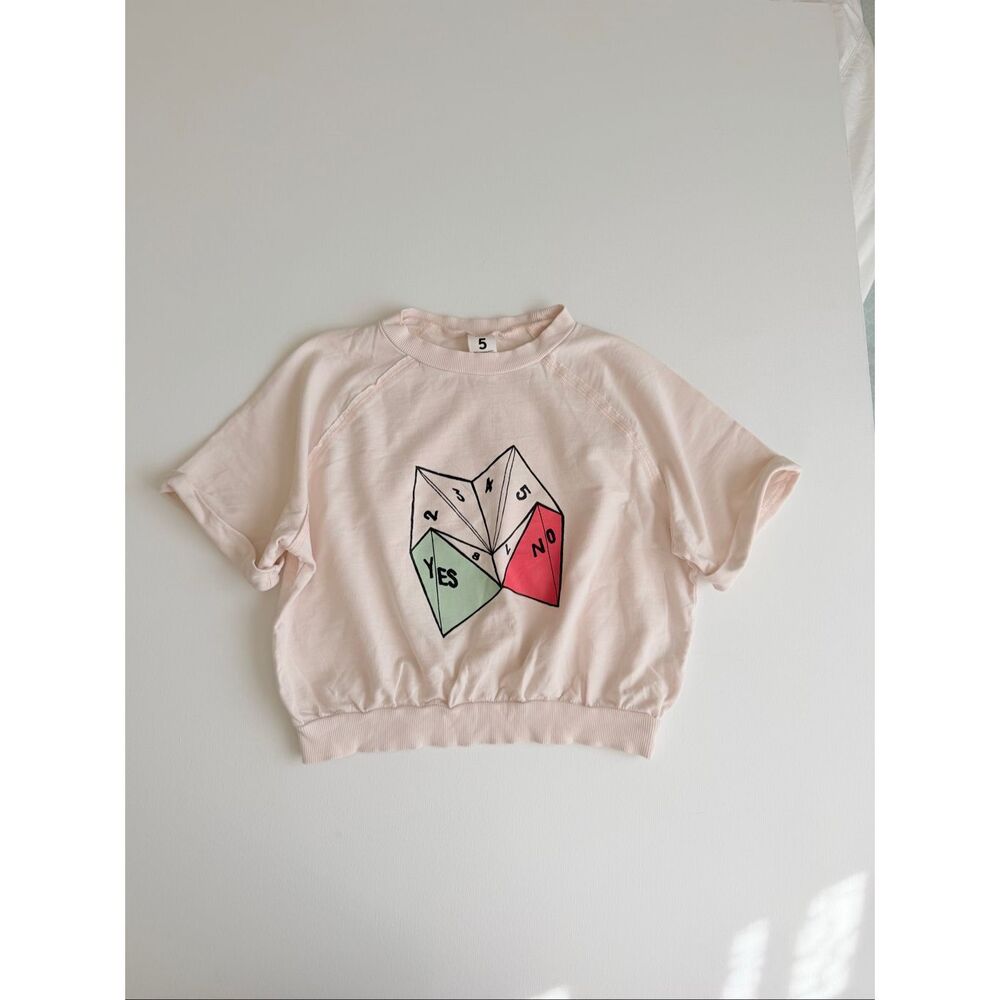 Stem Girl’s Rolled sleeve Light pink Crop top size 5